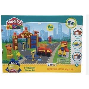 Grandi Giochi Play Doh Blocks - Set Stazione Dei Pompieri 64 Pezzi con Pasta da Modellare e Mattoncini Colorati