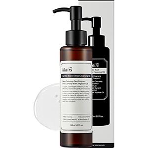 DearKlairs Olio detergente profondo nero delicato, Olio detergente detergente per il trucco, 150 ml, 5,07 once, Detergente viso quotidiano, Non ostruisce i pori, Idratante, Tutti i tipi di pelle