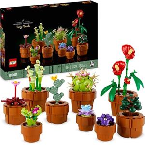 LEGO Botanicals Piantine - Set di 9 Piante con Fiori Artificiali in Vaso da Interni Inclusi Cactus Finti e Anthurium Rosso - Idea Regalo Decorazione per la Casa per Adulti, Donna o Uomo - 10329