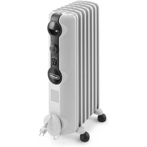 DELONGHI De'Longhi TRRS0715 Radiatore ad Olio Elettrico, 7 Elementi, Meno Consumo Energetico, Calore a Lungo, Manopole Intuitive, per Ambienti fino a 45m³, Silenzioso, 3 livelli di Potenza, 1500 watt, Bianco