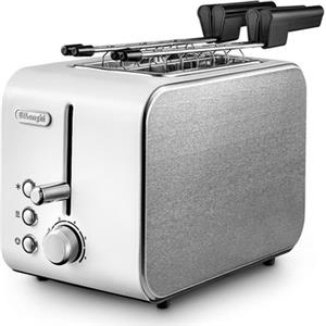 De'Longhi CTX 2203.W tostapane 2 fetta/e 550 W Argento, Bianco