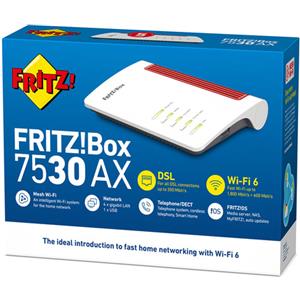 Fritz! Box FRITZ! 7530 AX router wireless Gigabit Ethernet Dual-band (2.4 GHz/5 GHz) Bianco