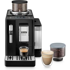 De'Longhi Rivelia EXAM440.35.B, Macchina Automatica per Caffè in Chicchi, Cappuccinatore Manuale Classico, 2 portachicchi intercambiabili, 8 bevande dire