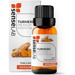 SenseLAB Olio essenziale di Curcuma - Olio di Curcuma Terapeutico Naturale e Puro al 100% per Umidificatore e Diffusore di Aromaterapia - Olio per la Cura Dei Capelli e Della Pelle (10 ml)