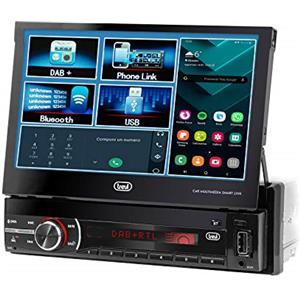 Trevi MDV 6380 DAB, Autoradio Wireless, con DAB DAB+ FM 200W, Display 7 Touchscreen, Funzione Phone Link con Modalità Mirror, Ingressi USB, SD, AUX-IN, Antenna DAB in Dotazione