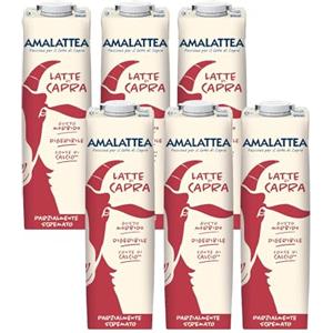 Granarolo, Latte di Capra Amalattea, 6 Confezioni di Latte Parzialmente Scremato UHT da 1 lt, Dal Gusto Morbido, Ricca Fonte di Calcio
