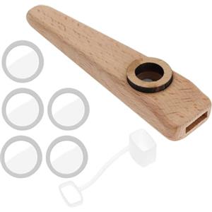LT Easiyl 1 set di strumenti Kazoo Orff in legno, partner musicale, kazoo, per chitarra, ukulele, violino, pianoforte, accompagnamento con membrana inclusa, 103 x 25 x 15 mm