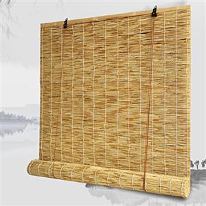 kefu01 Tenda a Rullo in bambù Intrecciato a Mano,Avvolgibile Bamboo,Cortina di bambù Traspiranti,Tapparella Avvolgibile bambù,Tasso di Ombreggiatura del 70%,per Esterni/Interni (70x80cm/28x32in(WxH))