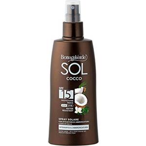 Bottega Verde, SOL Cocco - Spray solare - intensifica l'abbronzatura - con attivatore di abbronzatura e latte di Cocco (200 ml) - water resistant - protezione media SPF 15