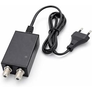 prometeo electronics Alimentatore per Amplificatore Antenna TV 12V 500mA - NON è un Amplificatore di Segnale - Solo Alimentazione, 1 Ingresso e 1 Uscita con Connettori F - PE-DTV500 - Prometeo Electronics