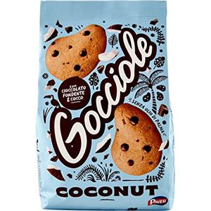 Pavesi Biscotti Frollini Gocciole Coconut, Biscotti da Colazione con Cioccolato Fondente e Cocco - 320 gr