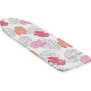 Leifheit Cotton Comfort S/M Copriasse da stiro, Copertura asse da stiro per superfici da stiro fino a max. 125 x 40 cm, copri asse da stiro con imbottituraspessa, cordoncino e velcro