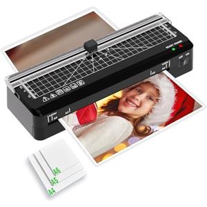 BAYGE Plastificatrice A4 con 10 Fogli e di laminazione in 70 secondi con taglierina incorporata, Controllo di Temperatura NTC Preciso, plastificatrice portatile per casa/ufficio/scuola