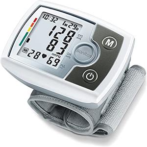 Sanitas SBM 03 Sfigmomanometro da polso completamente automatico con cardiofrequenzimetro, custodia inclusa