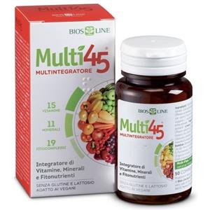 BIOS LINE Multi 45 - Multintegratore Completo con 19 Fitonutrienti, 15 Vitamine e 11 Minerali - 100 Compresse
