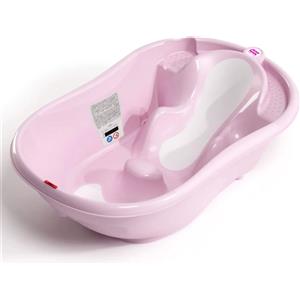 OKBABY Vaschetta Onda Evolution Rosa e Bianco - Ergonomica e Antiscivolo per Neonati 0-12 Mesi