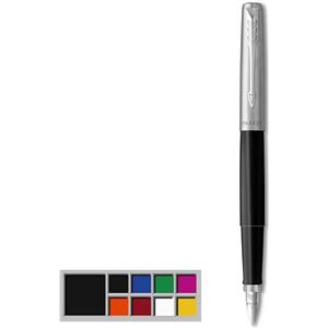 Parker Jotter Originals Penna Stilografica, Punta Media, Inchiostro Blu e Nero, Nero Classico