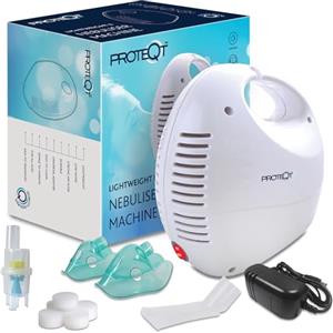 PROTEQT Nebulizzatore Aerosol, Macchina Aerosol Adulti e Bambini, Trattamento Rapido, Ottima per Allergie, Raffreddori e Affezioni Respiratorie, Portatile, Facile da Usare, Basso Rumore