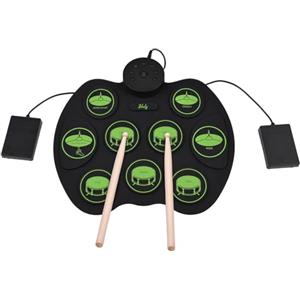 Btuty Set di Batterie Elettroniche - Kit di Batteria di Azionamento Digitale Sensibile al Tatto 9 Pad Batteria 2 Pedali (Senza Altoparlanti)