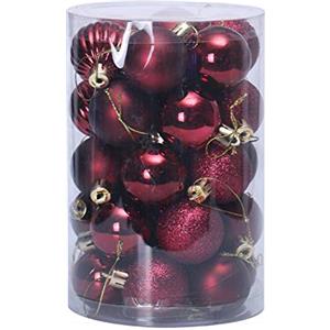 Lifet Palline per l'albero di Natale, decorazioni natalizie, 34 pezzi bordeaux