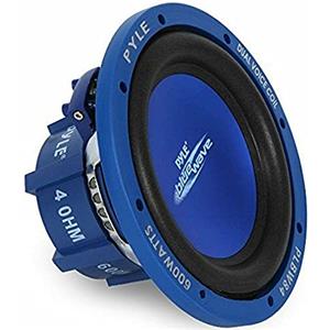 Pyle 1 PYLE PLBW84 blu subwoofer auto da 300 watt rms e 600 watt max 8 20 cm 200 mm woofer dvc doppia bobina 4 + 4 ohm sub cofano auto spl, 1 pezzo