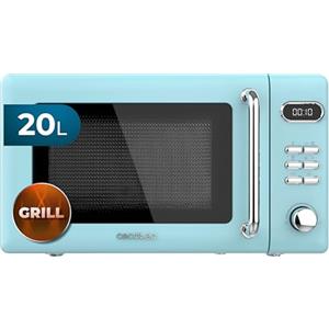 Cecotec Forno a Microonde Digitale con griglia da 20 litri Proclean 5110 Retro Blue. 700 W in 5 livelli, timer fino a 60 minuti, 8 programmi e modalità sbrinamento, design vintage in blu