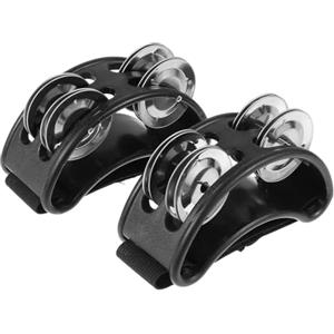 ZEACCT 2 Pezzi Agitatore per Tamburello a Pedale, Percussioni Tamburello Piedi, Tamburello Campane A Pedale, Tambourine Shaker da Piede, Tamburello Foot, per Chitarra Batteria Strumento Accessorio(Nero)