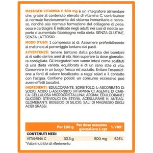 Massigen DailyVit C 500mg - 24 Compresse Masticabili per il Sistema Immunitario e il Collagene