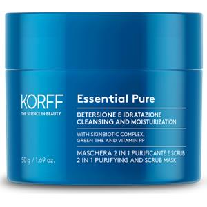 Korff Essential Pure Maschera 2 in 1 Purificante e Scrub per Pelli Normali e Miste - 50 ml