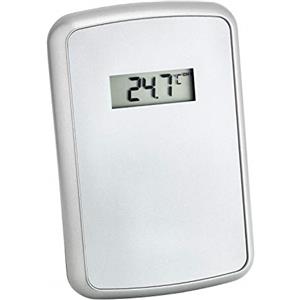 TFA Dostmann Trasmettitore di temperatura 30.3194, ricambio per stazione meteo TFA Look (35.1123), con display, argento