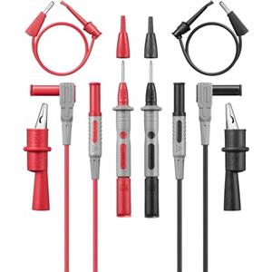 AstroAI Set di Accessori per Multimetri, Kit di Accessori con 8 Cavi di Prova con Pinze a Coccodrillo, Sonde, Mini Ganci e Punte per Multimetro