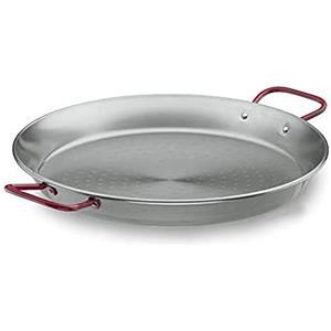 Lacor 63637 Steel PRO 63637-Padella per Paella in Acciaio, 36 cm, ghisa, Nero