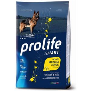 Prolife Smart Adult Medium/Large Pollo e Riso - Alimento Completo per Cani di Taglia Media e Grande, 2,5 kg