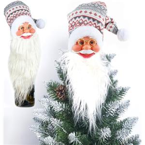 saijer Puntale Albero Natale Babbo Natale, Saijer Stella di Natale Per Albero Punta Albero di Natale Copribottiglia Natalizio Copri Bottiglie Natalizi Addobbi Albero di Natale Pendente dell'albero di Natale