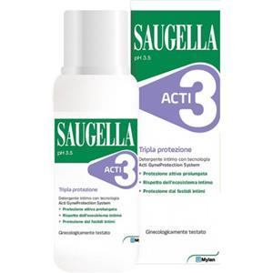 Saugella Acti3 Detergente Intimo 250ml - Tripla Protezione per Igiene Intima Quotidiana