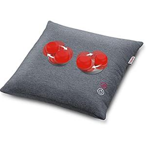 Beurer MG 135 Cuscino per Massaggio Shiatsu con Fuzione Calore 4 testine massaggianti, spegnimento automatico, rivestimento lavabile, per spalle, collo, schiena e gambe, 40 x 40 cm