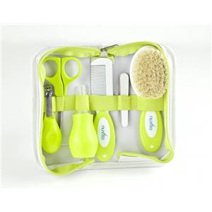 Nuvita Kit Babycare Verde - Set Completo per Igiene e Cura del Neonato con Spazzola, Pettine, Aspiratore Nasale e Forbici