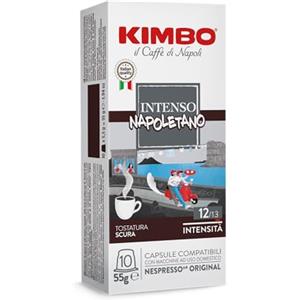 Kimbo 100 Capsule Compatibili Nespresso®, Intenso Napoletano | 10 Confezioni da 10 Capsule, Intensità 12/13, Tostatura Scura