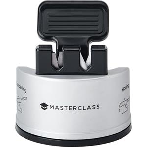 Master Class MasterClass Smart Sharp Affilacoltelli doppio con 2 frese per affilare e affilare coltelli in acciaio inox e ceramica, argento
