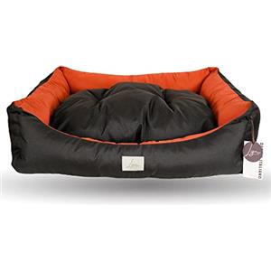 Ligo Oliver - Cuccia per cani di grande taglia idrorepellente sfoderabile resistente ai graffi. Cuscino materasso per cani in nylon. REALIZZATA A MANO IN ITALIA (S:60x50 cm, MARRONE/RUGGINE)