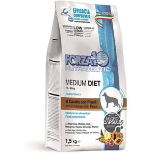 Forza10 Alimento Dietetico Completo per Cani Adulti di Taglia Media con Cavallo e Piselli - 1,5 kg