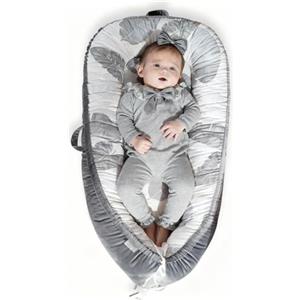 EAQ Riduttore Lettino Neonato Riduttore Culla -lettino da viaggio-100% Cotone Lavabile In Lavatrice (grey)