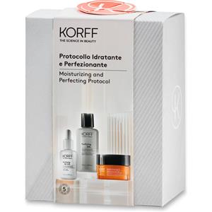 Korff Cofanetto Idratante Perfezionante - Include Purifying SAL Esfoliante 100ml, Siero Viso 30ml e Crema Sorbetto 50ml per una pelle luminosa e uniforme