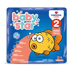 Farvima Babystar Pannolino Mini 3-6 kg, 21 Pezzi - Super Assorbente e Anatomico