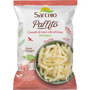 Sarchio Paffito 45 g - Cornetti di mais biologici cotti al forno, senza glutine e senza formaggio