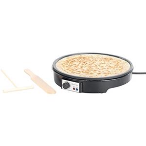 Rosenstein & Söhne Crepiere elettriche - Macchina per crepes: Crêpes elettrica XL con regolatore di temperatura, 1000 watt, Ø 28 cm (Attrezzatura per la cottura delle crepes, Piastre per crepes)