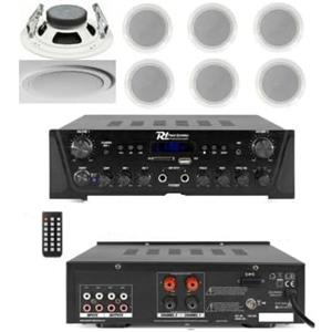 Prostore Italy KIT AUDIO FILODIFFUSIONE 2C CONTROFFITTO VOLUME SEPARABILI BLUETOOTH RADIO FM (CON 6 CASSE)