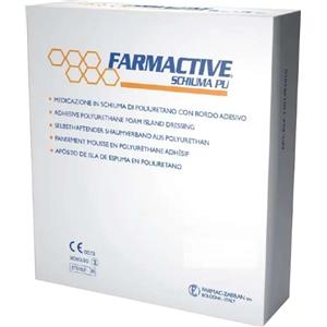 Farmac-Zabban Cerotto Farmactive Schiuma in Poliuretano Adulti 10x10 cm - 10 Pezzi, Medicazione Sterile con Bordo Adesivo
