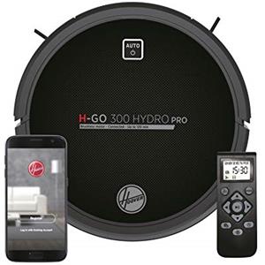 Hoover H-GO 300 - Hydro Pro - HGO330HC Robot Aspirapolvere, Aspira, Spazzare, Scrub e Passa il mocio, 2 serbatoi, Wi-Fi, connessione Alexa, 120 mins, telecomando e base di ricarica, sensore anticaduta