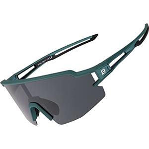 ROCKBROS Occhiali Ciclismo UV400, Occhiali Sportivi per MTB Bici, Uomo Donna, Occhiali da Sole Polarizzati, Ultraleggeri